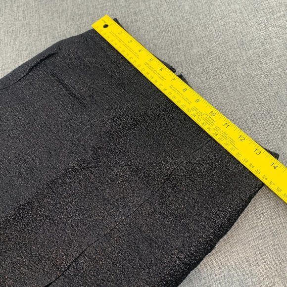 BCBMaxAzria Collection‎ Black Wool Pencil Skirt Shimmer Textured Material Slit 2 - Picture 6 of 11